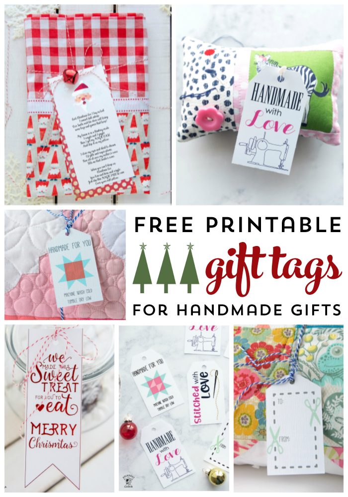 Free Printable Gift Tags for Handmade Gifts - gift tags for sewing gifts or knit gifts. #freeprintables #gifttags