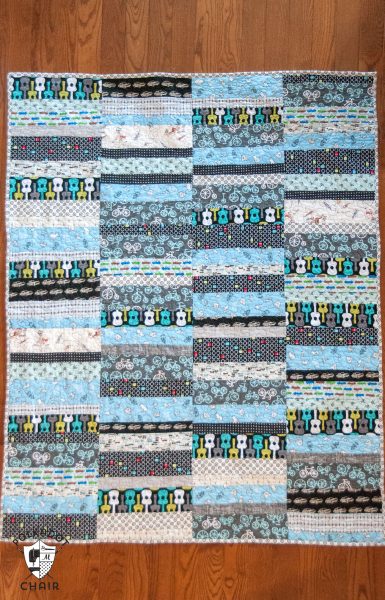 Simple Strips Quilt in blues